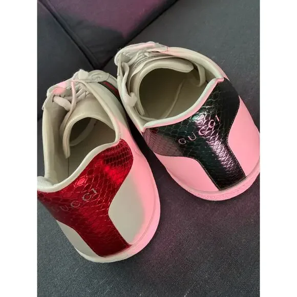 NEW AUTHENTIC Gucci Ace Embroidered Snake Sneakers Men Size 16.5 US Leather - Picture 4 of 13